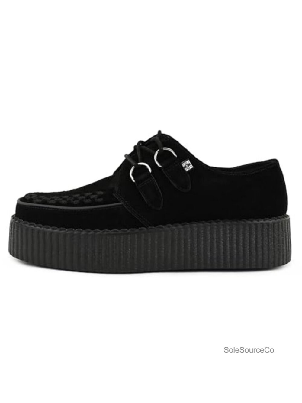 Suede Platform Creeper Shoes Lace Up Oxfords